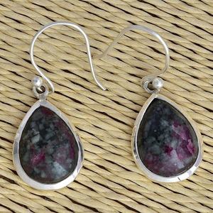 Poire Unakite Jasper Gemstone Boucles d'oreilles en argent sterling 925 Bijoux avec lunette plaquée argent Boucle d'oreille à la mode. - Product Image 3