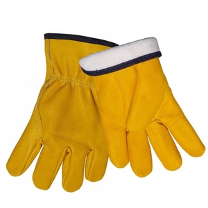 Guantes de trabajo duraderos y cálidos para invierno, guantes de seguridad de cuero de vaca, 2021 - Product Image 1