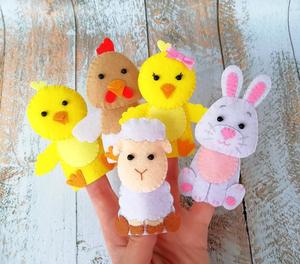 Phục sinh con rối ngón tay Toddler quà tặng lễ phục sinh bé Cảm Thấy con rối ngón tay - Product Image 2