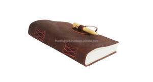 Organizador de tapa blanda de cuero 2019 al por mayor y cuadernos de diario con bolígrafo de madera - Product Image 5
