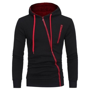 Venta al por mayor de los hombres 100% algodón Muscle Wear Pullover Hoodies Scoop parte inferior cremallera lateral forrado Anti-retráctil impermeable de los hombres en blanco - Product Image 1