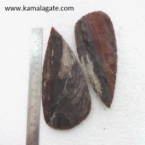 Agate indienne 5 pouces fait à la main Agate pierre artisanat pointes de flèches sculptées à la main Biface pierre précieuse Souvenir ou article de Collection - Product Image 2