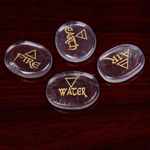 4pcs <b>Natural</b> <b>Crystal</b> Quartz Semi-Precious Stone Set Feng Shui Style Engraved Rose Quartz Carved Gemstone for Reiki Crafts - Product Image 2