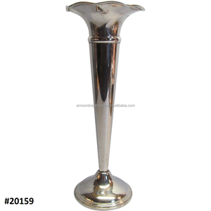 Nouveaux Vases en métal décoratifs modernes très demandés Vase trompette en métal doré Vase de sol en aluminium décoratif de mariage - Product Image 4