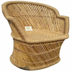 Sedia antica in bambù sedia da bracciolo in bambù all'ingrosso per soggiorno giardino ristorante rilassante artigianato sfuso