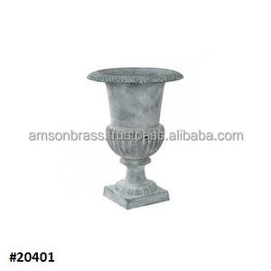 Urne de jardin en métal aluminium argent fini antique Pot de fleur et jardinière décoration de la maison et du jardin au prix de gros - Product Image 6
