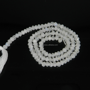 Pierre de lune arc-en-ciel 4mm perles rondes à facettes 14 pouces de longueur 43.75 Cts pierre précieuse bleue populaire pour bijoux - Product Image 4