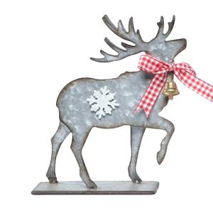Figura de mesa de Reno galvanizado, copo de nieve - Product Image 1