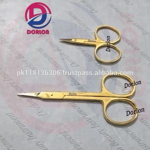 Ciseaux plaqués or classiques pointus avec lame droite pointue petits ciseaux à ongles de voyage portables - Product Image 2