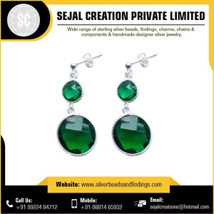 Pendiente de plata con piedras preciosas originales Compre pendientes de tuerca con piedras preciosas en línea en el Festival DE LA India Pendientes de plata esterlina con piedras preciosas de lapislázuli - Product Image 4