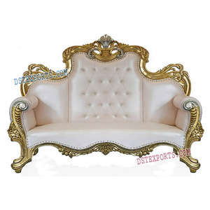 Ensemble de canapés en teck de style moderne, meubles sculptés en métal pour scène de mariage, fabriqués à la main par le fabricant aux États-Unis - Product Image 1