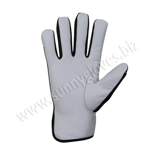 Cuir de chèvre L'assemblée-Gants avec Tissu Noir - Product Image 3