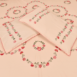 Drap de lit et housse de couette en coton, rose, indien fait à la main, Orange, pétales rouges, vente directe, à bas prix - Product Image 2