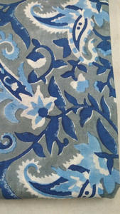 New 2.5 Yard Block Print Fabric 100% Cotton Dyed Jaipuri Print 120gsm Weight Knitted Fabric - Product Image 3