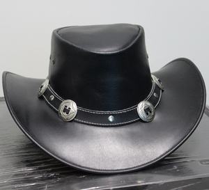 Sombrero de cuero de vaquero Safari Estilo occidental Outback Sombrero australiano Diseño liso para viajes Pesca Uso informal y al aire libre - Product Image 5