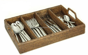 Soporte para cuchara, tenedor y palillos de ratán - Product Image 6