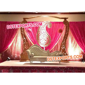 Pilar de madera para boda asiática, decoración de escenario, escenario tallado en madera, escenario de boda indio, conjunto de decoración, el mejor conjunto de escenario de matrimonio en el Reino Unido - Product Image 1