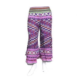 Tailandesa Tradicional das mulheres Harem Pants Calças de Pernas Largas