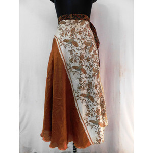 2 La capa de las mujeres usan seda abrigo boho reversible falda abrigo de seda vintage sari faldas - Product Image 2