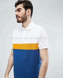 Polo à double embout pour hommes, brodé en coton, bleu, coupe étroite, à la mode, oem, 220g, décontracté, 100% - Product Image 3