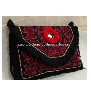 Bolso bandolera de diseñador bohemio indio elegante para mujer, hecho a mano con cuentas de lona bolso de hombro, moda Vintage para la noche - Product Image 3