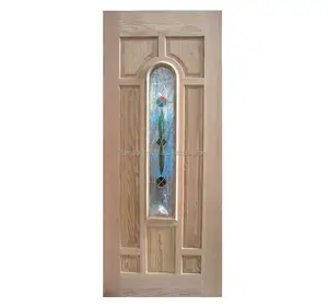 Fabricant de portes en bois préféré, grossiste, porte d'entrée en bois massif en verre à motifs moderne et classique de qualité supérieure