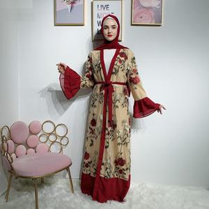Robe longue brodée Abaya pour femmes musulmanes, style cocktail de Dubaï, 2019 2020, taille personnalisée par AJM, pour toutes les saisons - Product Image 2