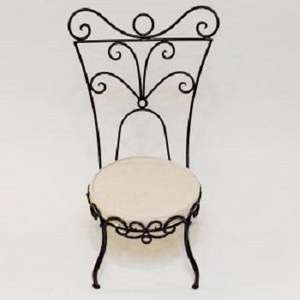 Chaise en fer forgé de couleur noire, 1 pièce - Product Image 6