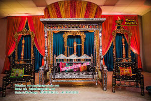 Decoración de Escenario para Noche de Mehndi de Boda Punjabi, Decoración de Escenario para Boda India, Decoración de Escenario para Recepción de Matrimonio, Decoración de Eventos en el Reino Unido - Product Image 5