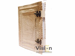 Handmade cổ xưa cái nhìn cây của cuộc sống cổ xưa dập nổi 100% da chính hãng bìa cứng hai đồng cổ c-lock trống Lưu ý cuốn sách - Product Image 5