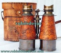 Jumelles en laiton Antique, jumelles en cuir Vintage, cadeau de Pirate