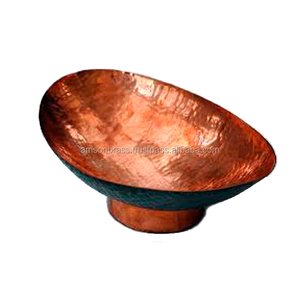 Tabletop <b>Bowl</b> Decorative Hammered Copper <b>Metal</b> <b>Bowl</b> for Fruit Serving - Product Image 1