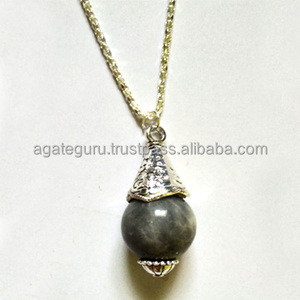 Colgante de bola de labradorita, collar curativo - Product Image 1