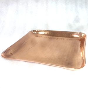 Bandeja de servicio de cobre martillado brillante, nuevo diseño - Product Image 4