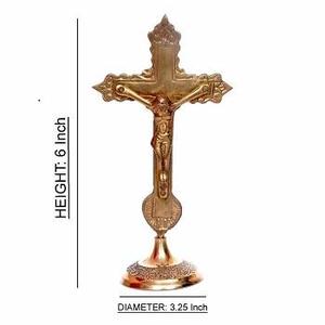 Porte-bougie en forme de croix de Jésus dorée, porte-bougie élégant en or, décoration de Noël en fer, porte-bougie - Product Image 5