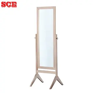 Wooden Framed Floor Standing Dressing Mirror