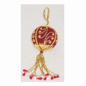 Beautiful Zari Embroidery Christmas Hanging Ball - Product Image 1