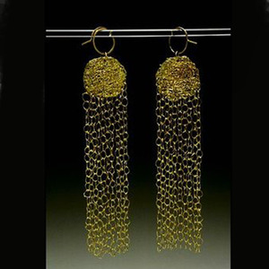 Vente en gros Boucles d'oreilles bohème en laiton plaqué or martelé pour femmes pour les fêtes, cadeaux, fiançailles et anniversaires - Product Image 2
