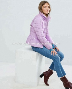 2022 nueva moda chaquetas acolchadas para mujer tela de alta calidad relleno de algodón bordado impreso bolsillo de punto - Product Image 3