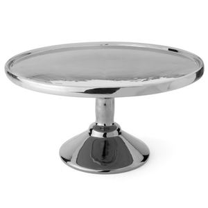 Support à gâteau de mariage au design vintage, finition nickelée, forme arrondie, pour célébrations intérieures et extérieures - Product Image 1