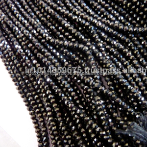 15-16 pouces spinelle noir cristaux de rondelle à facettes perles de pierres précieuses de guérison pour la fabrication de bijoux perles de pierre - Product Image 2