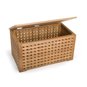 Poitrine et boîte en bois de teck massif, cordes à râper, couleur naturelle - Product Image 1