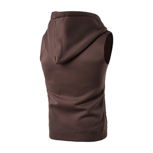 New Spring Autumn <b>Men</b> <b>Sleeveless</b> <b>Hoodie</b> 100% Cotton Zipper Hoodies <b>Men</b> Sports <b>Hoodie</b> Jogging Vest Sportswear Clothes - Product Image 4
