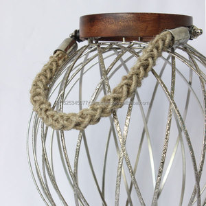Farol de vela de alambre plateado - Product Image 6