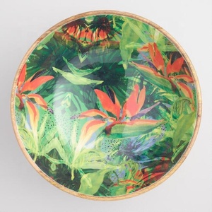 Wood <b>Enamel</b> <b>Bowl</b> for Kitchen Use and Home Decorative Items Wood <b>Enamel</b> <b>Bowl</b> Top Selling Meena Finished Trendy Wooden <b>Bowl</b> - Product Image 2
