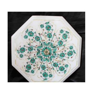 ท็อปโต๊ะกาแฟหินอ่อนสีขาว Pietra Dura - Product Image 1
