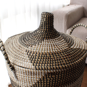 ตะกร้าซักผ้าสไตล์แอฟริกันทำจากหญ้าทะเล - Product Image 4