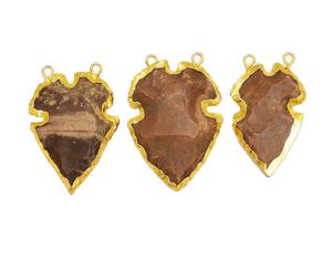 Pendentif pointe de flèche en pierre d'agate oxydée en alliage pour enfants bijoux de mode avec placage oxydé - Product Image 3