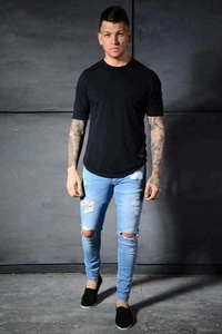 <span class=keywords><strong>Jeans</strong></span> da Uomo Enzo <span class=keywords><strong>Super</strong></span> Skinny Nuovi Elasticizzati Strappati e Distrutti di Design alla Moda - Product Image 5