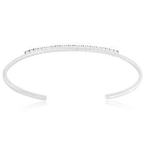 Princesa corte esmeralda natural piedra preciosa 14K oro blanco sólido brazalete joyería proveedor - Product Image 3